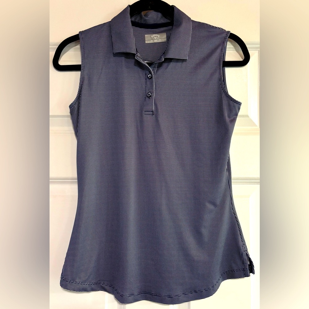 Callaway Black/White Check golf polo, size XS